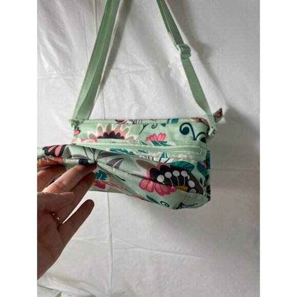 VERA BRADLEY Slim Crossbody MINT FLOWERS Bag Purse Tote - Picture 10 of 14
